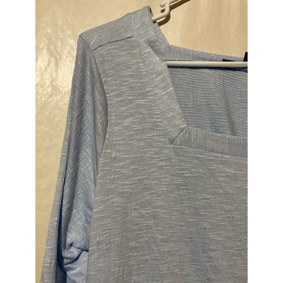 Apt. 9 Womens T-Shirt Blue Heathered Long Sleeve Square Neck Stretch Plus XXL - Picture 3 of 7